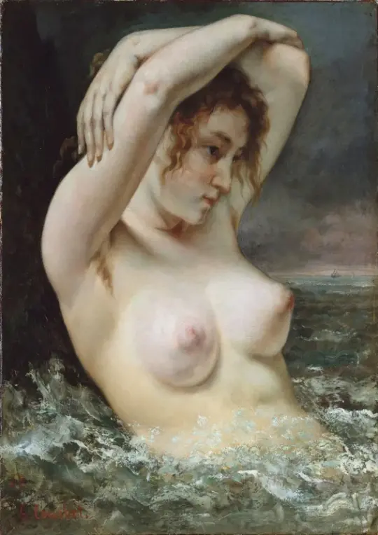 Gustave Courbet | Kvinden i bølgerne - 1868 | Indrammet kunsttryk | Realisme