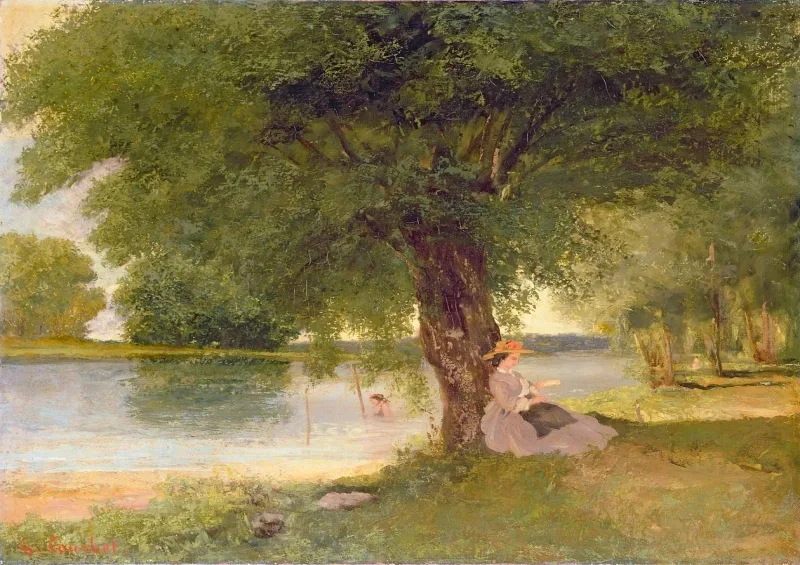 Gustave Courbet | Die Charente bei Port-Bertaud - 1862 | Gerahmter Kunstdruck | Realismus