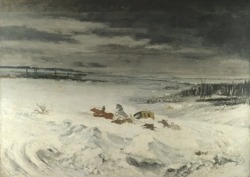 Gustave Courbet | Flid i sneen - 1860 | Indrammet kunsttryk | Realisme
