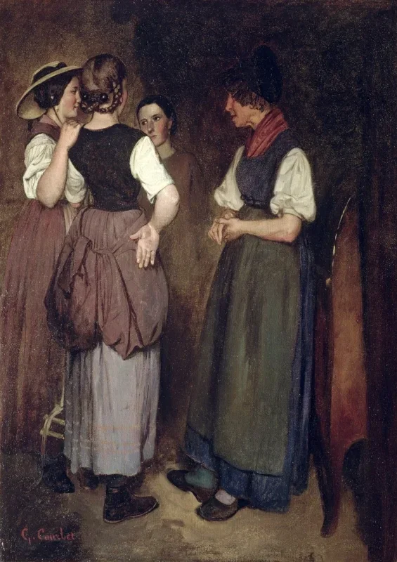 Gustave Courbet | Bedstemor Salvans historier - 1847 | Indrammet kunsttryk | Realisme
