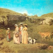 Gustave Courbet | Die jungen Damen des Dorfes - 1850 | Gerahmter Kunstdruck | Realismus