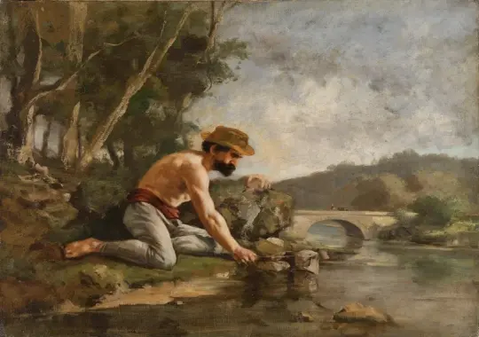 Gustave Courbet | Fiskeren – 1850 | Indrammet kunsttryk | Realisme