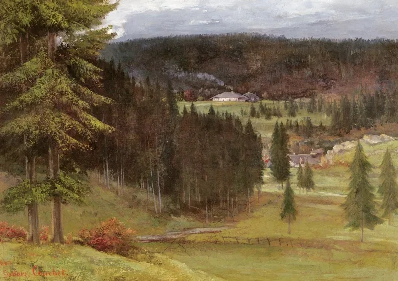 Gustave Courbet | Pussets Farm – 1864 | Gerahmter Kunstdruck | Realismus