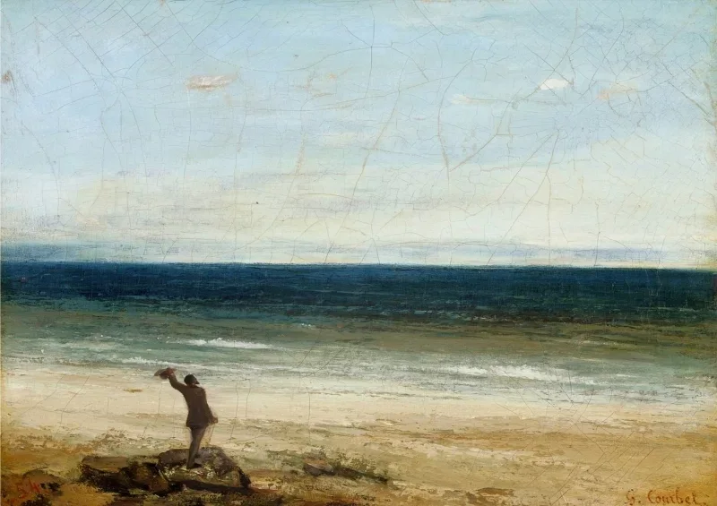 Gustave Courbet | Die Meeresküste bei Palavas  - 1854 | Gerahmter Kunstdruck | Realismus
