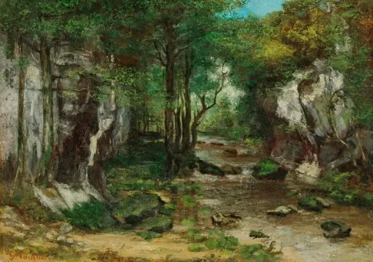 Gustave Courbet | Vandløbet Puits Noir – 1845 | Indrammet kunsttryk | Realisme