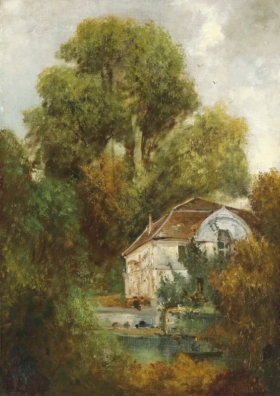 Gustave Courbet | Château de Beaulieu, nær Lausanne - 1875 | Indrammet kunsttryk | Realisme
