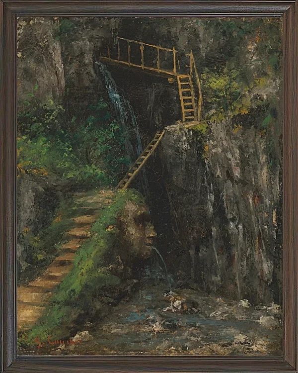 Gustave Courbet – Die Saillon-Schluchten 1875 | Giclée Kunstdruck gerahmt