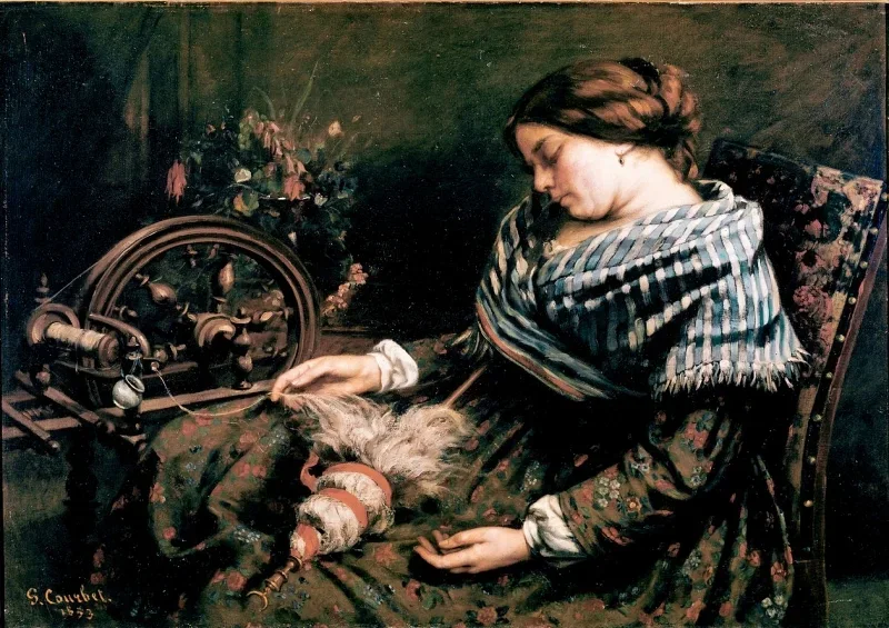 Gustave Courbet | Den sovende spinder - 1853 | Indrammet kunsttryk | Realisme