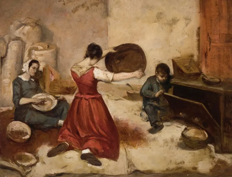 Gustave Courbet – Die Weizensiebe 1855 | Giclée Kunstdruck gerahmt
