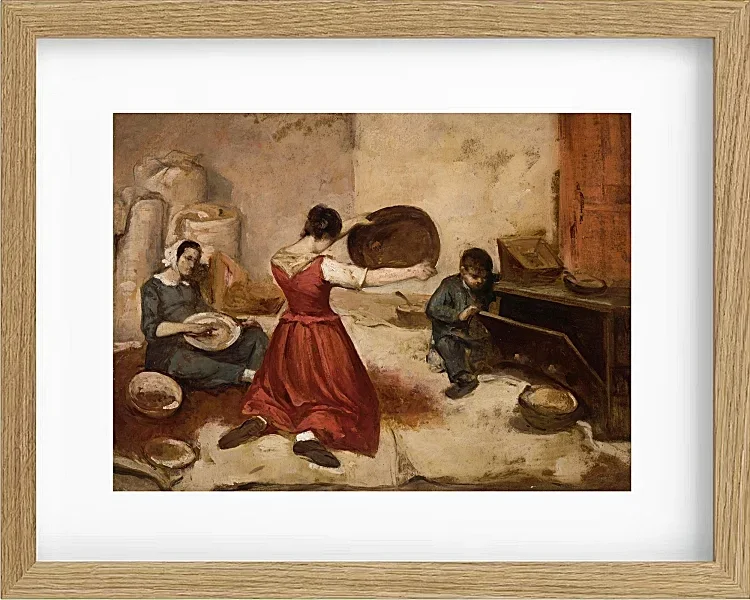 Gustave Courbet – Die Weizensiebe 1855 | Giclée Kunstdruck gerahmt