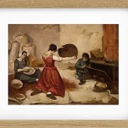 Gustave Courbet – Die Weizensiebe 1855 | Giclée Kunstdruck gerahmt