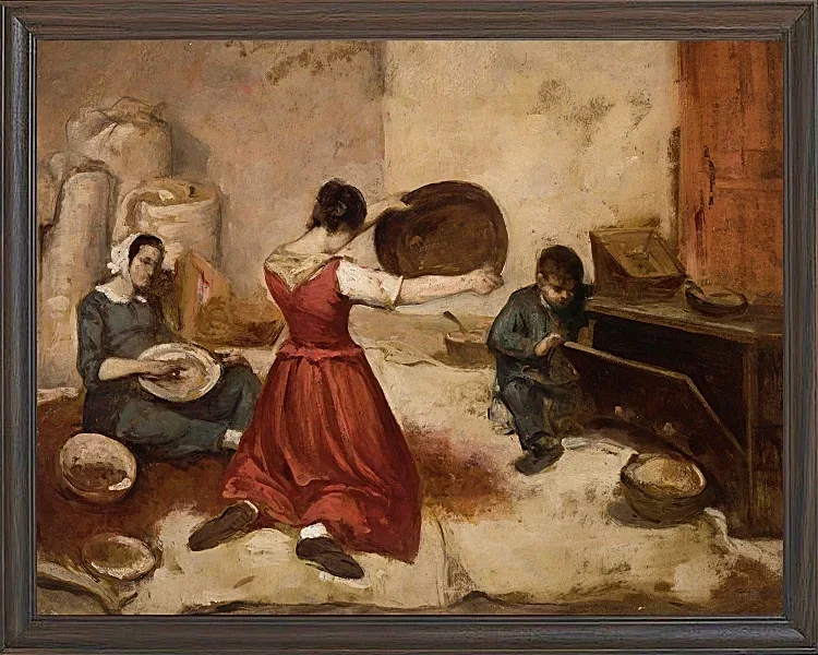 Gustave Courbet – Die Weizensiebe 1855 | Giclée Kunstdruck gerahmt
