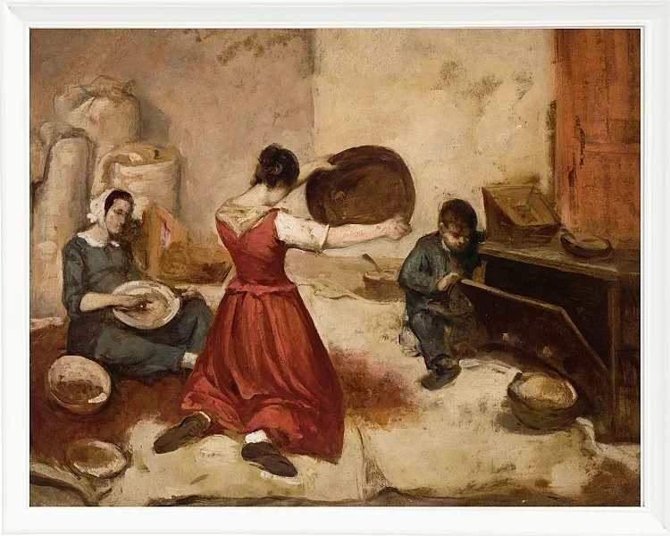 Gustave Courbet – Die Weizensiebe 1855 | Giclée Kunstdruck gerahmt
