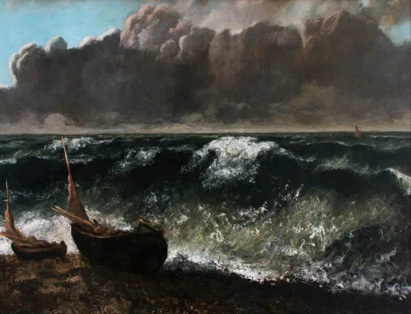 Gustave Courbet – Die Welle 1869 | Giclée Kunstdruck gerahmt