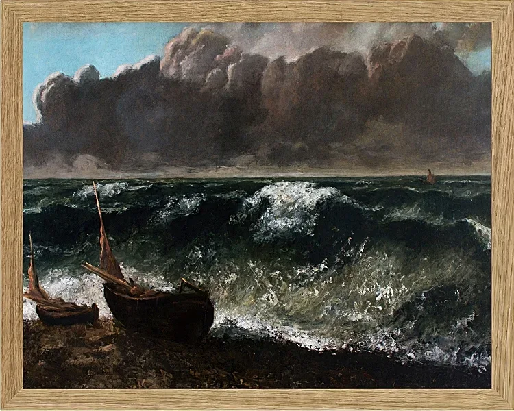 Gustave Courbet – Die Welle 1869 | Giclée Kunstdruck gerahmt