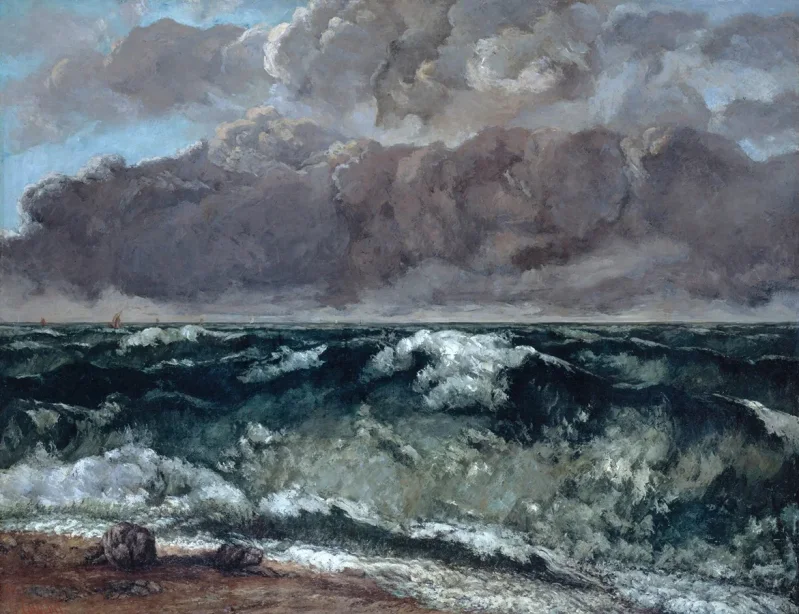 Gustave Courbet – Die Welle 1870 | Giclée Kunstdruck gerahmt
