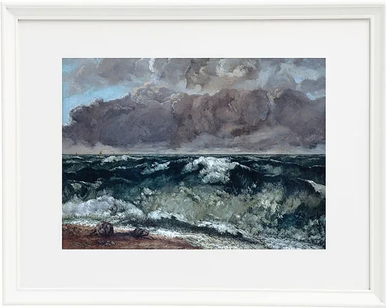 Gustave Courbet – Die Welle 1870 | Giclée Kunstdruck gerahmt