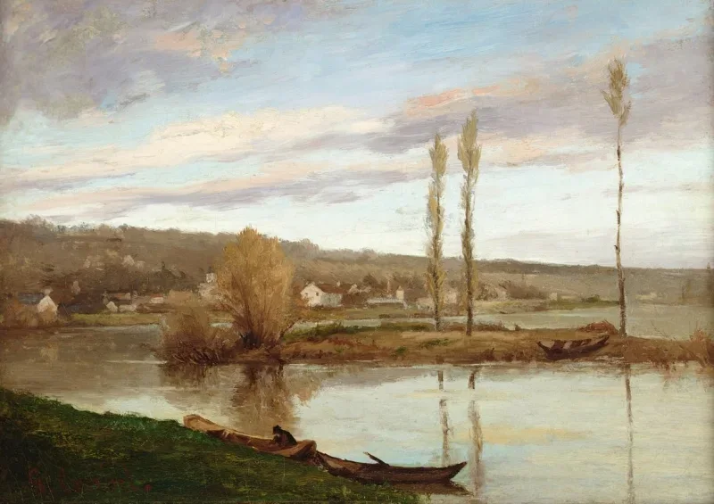 Gustave Courbet | Seinen ved Bougival - 1851 | Indrammet kunsttryk | Realisme