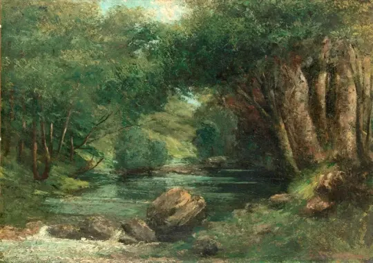 Gustave Courbet | En bæk i skoven – 1868 | Indrammet kunsttryk | Realisme