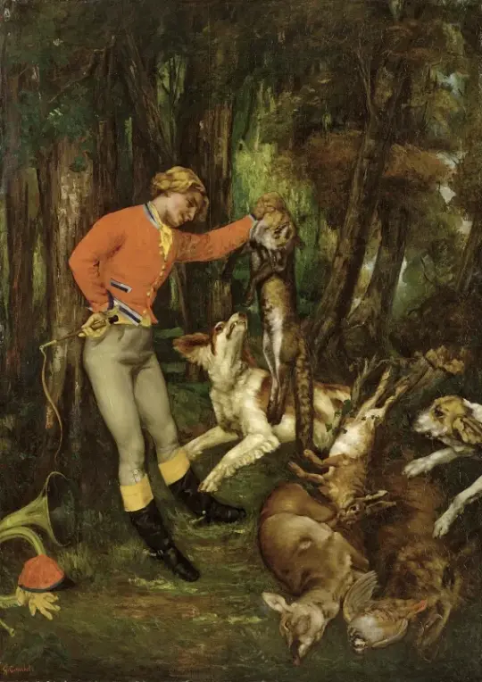 Gustave Courbet | Efter jagten – 1859 | Indrammet kunsttryk | Realisme