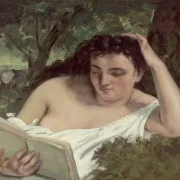 Gustave Courbet | En ung kvinde læser – 1866 | Indrammet kunsttryk | Realisme