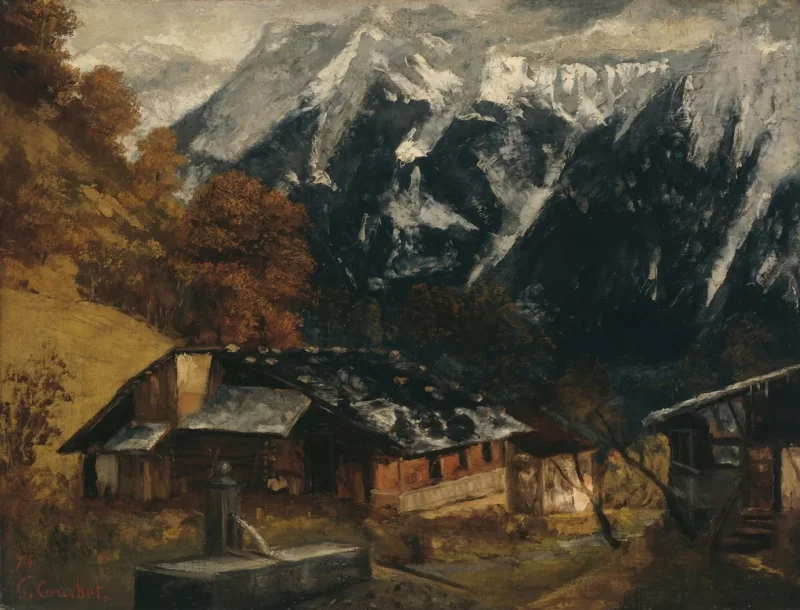 Gustave Courbet – Eine Alpenszene 1874 | Giclée Kunstdruck gerahmt