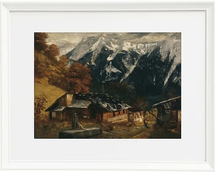 Gustave Courbet – Eine Alpenszene 1874 | Giclée Kunstdruck gerahmt