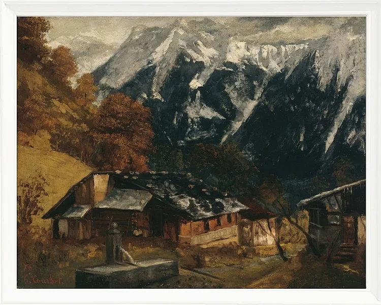 Gustave Courbet – Eine Alpenszene 1874 | Giclée Kunstdruck gerahmt