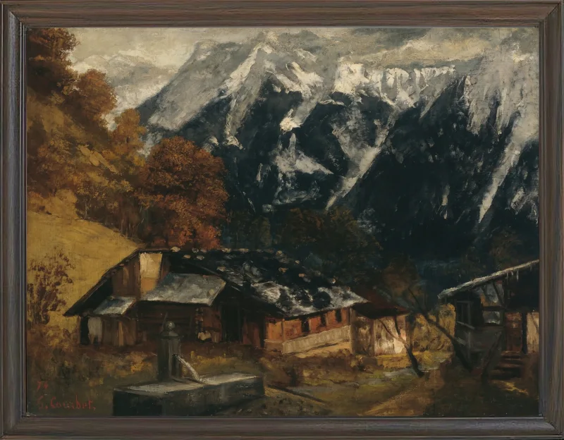 Gustave Courbet – Eine Alpenszene 1874 | Giclée Kunstdruck gerahmt