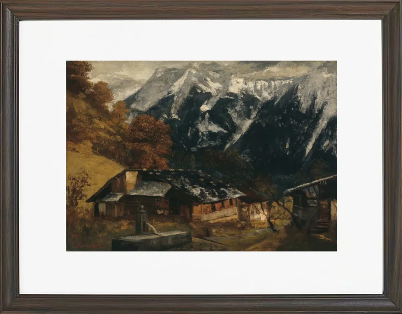 Gustave Courbet – Eine Alpenszene 1874 | Giclée Kunstdruck gerahmt