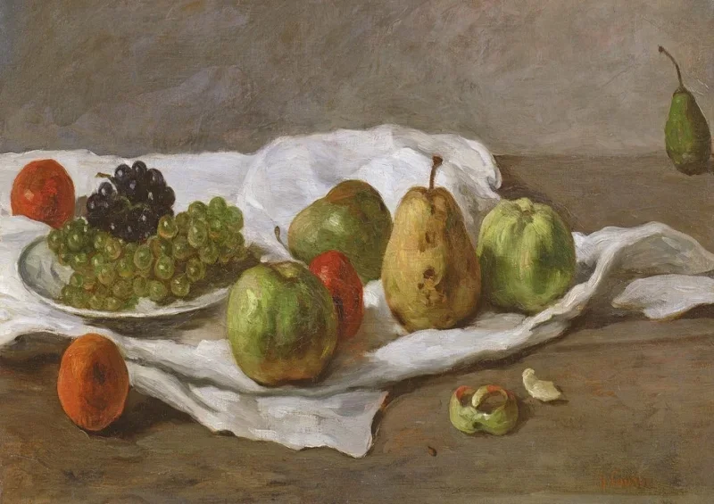 Gustave Courbet | Æbler, pærer og vindruer – 1850 | Indrammet kunsttryk | Realisme