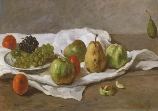 Gustave Courbet | Æbler, pærer og vindruer – 1850 | Indrammet kunsttryk | Realisme