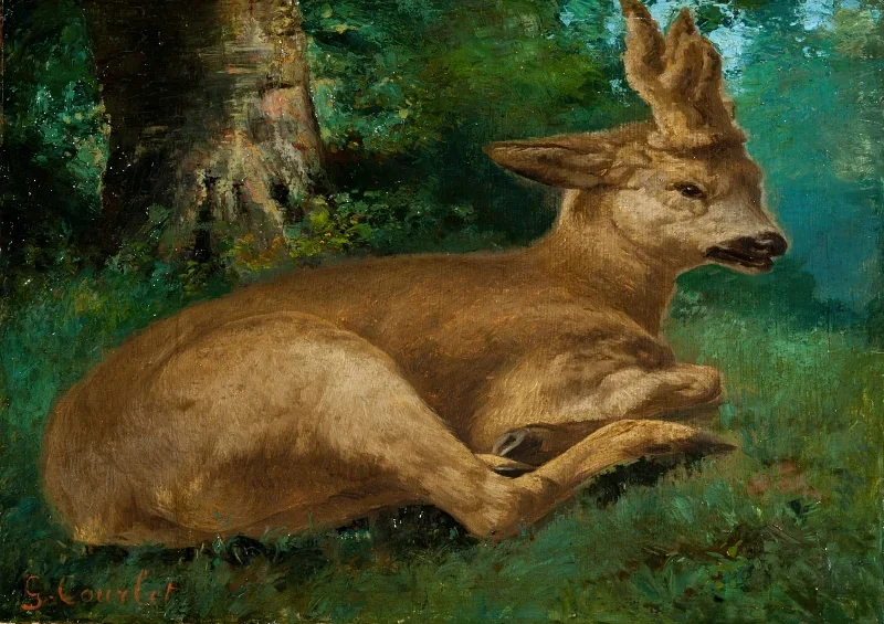 Gustave Courbet | Råbuk – 1870 | Indrammet kunsttryk | Realisme