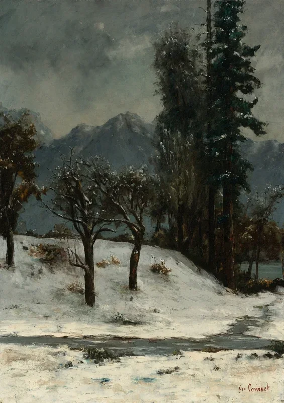 Gustave Courbet | Sne - 1819 | Indrammet kunsttryk | Realisme