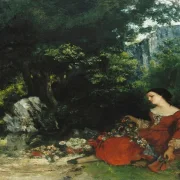 Gustave Courbet | Kvinde med en krans - 1856 | Indrammet kunsttryk | Realisme