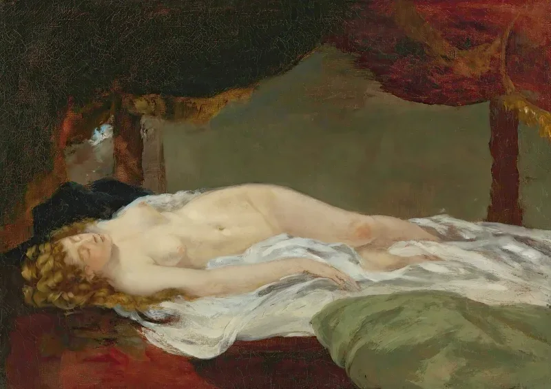 Gustave Courbet | Schlafende Frau – 1865 | Gerahmter Kunstdruck | Realismus