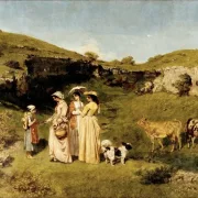 Gustave Courbet | Landsbyens unge damer - 1851 | Indrammet kunsttryk | Realisme