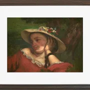 Gustave Courbet – Frau mit Blumen auf ihrem Hut 1857 | Giclée Kunstdruck gerahmt