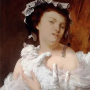 Gustave Courbet | Frau mit einer Katze - 1864 | Gerahmter Kunstdruck | Realismus
