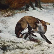 Gustave Courbet | Fuchs in einer Falle - 1860 | Gerahmter Kunstdruck | Realismus