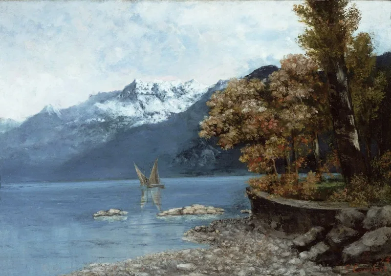 Gustave Courbet | Genevesøen - 1874 | Indrammet kunsttryk | Realisme