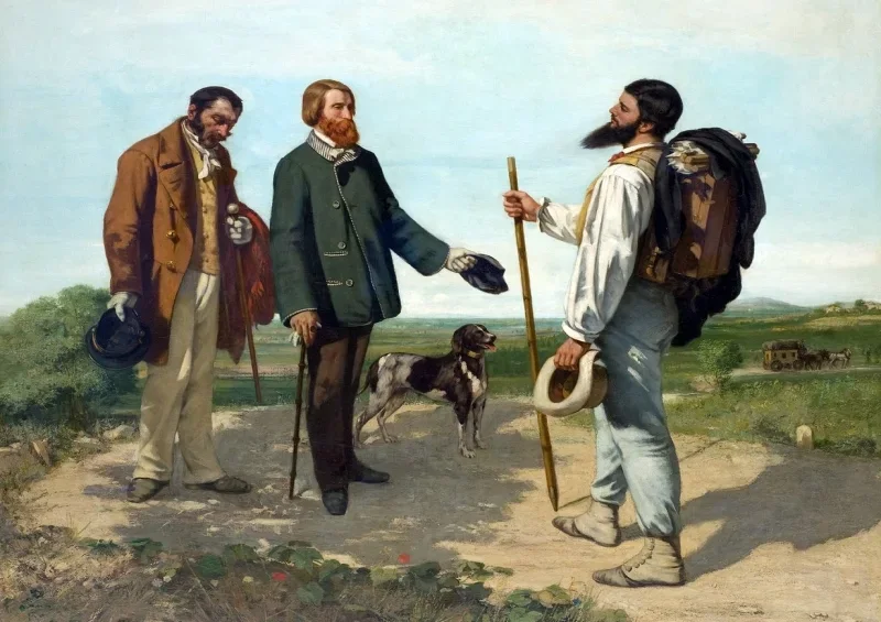 Gustave Courbet | Goddag, hr. Courbet - 1854 | Indrammet kunsttryk | Realisme