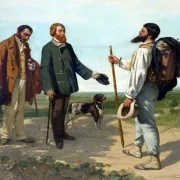 Gustave Courbet | Goddag, hr. Courbet - 1854 | Indrammet kunsttryk | Realisme