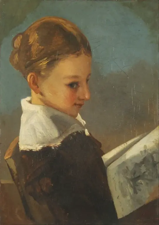 Gustave Courbet | Julieta Courbet i en alder af ti år – 1841 | Indrammet kunsttryk | Realisme