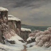 Gustave Courbet | Klipper ved havet under sneen - 1864 | Indrammet kunsttryk | Realisme