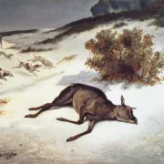 Gustave Courbet | Hind faldt ned i sneen - 1866 | Indrammet kunsttryk | Realisme