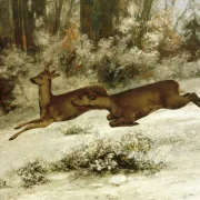 Gustave Courbet | Rådyrjagtscene i Franche-Comté – 1866 | Indrammet kunsttryk | Realisme