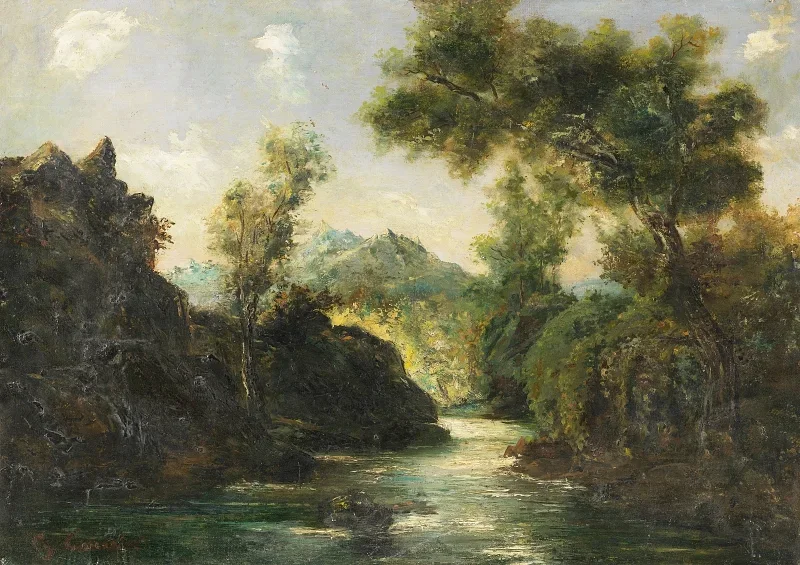 Gustave Courbet | I de schweiziske Alper – 1875 | Indrammet kunsttryk | Realisme