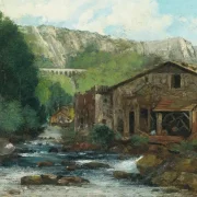 Gustave Courbet | En mølle i et klippelandskab – 1873 | Indrammet kunsttryk | Realisme