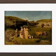 Gustave Courbet – Junge Damen des Dorfes 1851 | Giclée Kunstdruck gerahmt